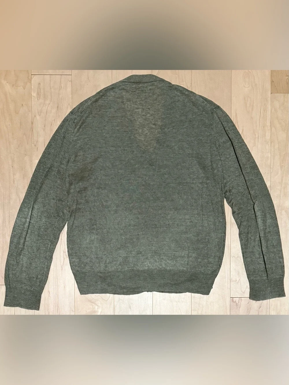 Polo Ralph Lauren 100% Linen Cardigan Sweater Lightweight Olive Green Men’s L